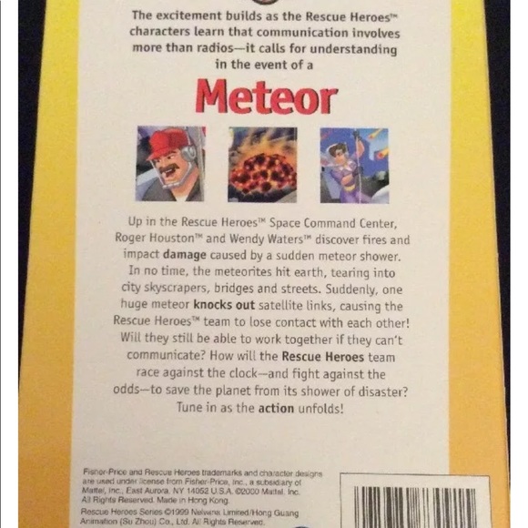 RESCUE HEROS VHS TAPE, METEOR - Picture 7 of 8